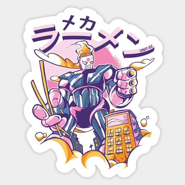 Mecha Ramen Sticker by TheRealestDesigns